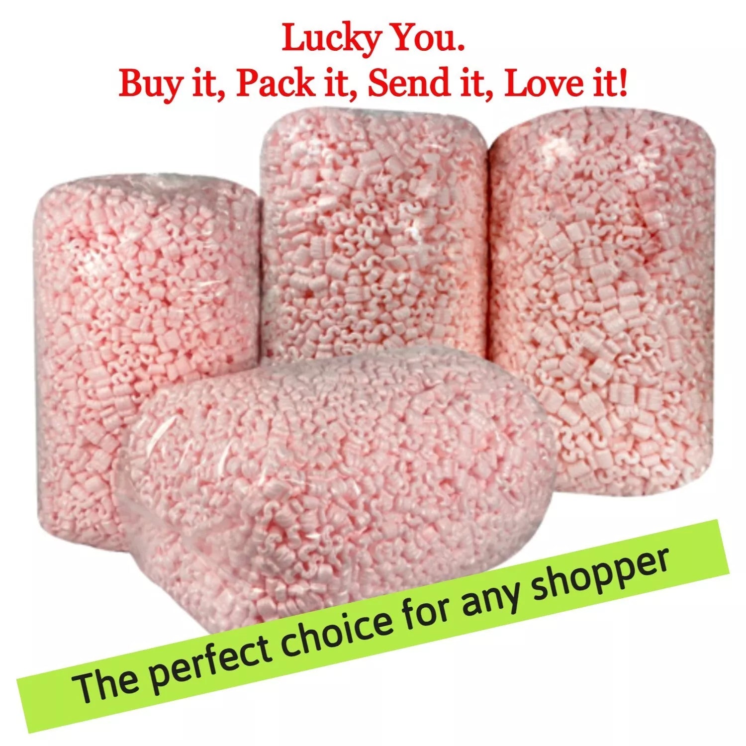 One Bag Packing Peanuts 3.5 Cu Ft - 1 Bag Pink anti Static Popcorn Free Shipping