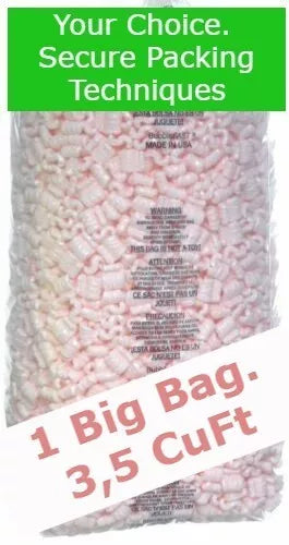 Buyers Choice Packing Peanuts 14 CF lot  4 x 3.5 cu ft Bags Pink Anti Static