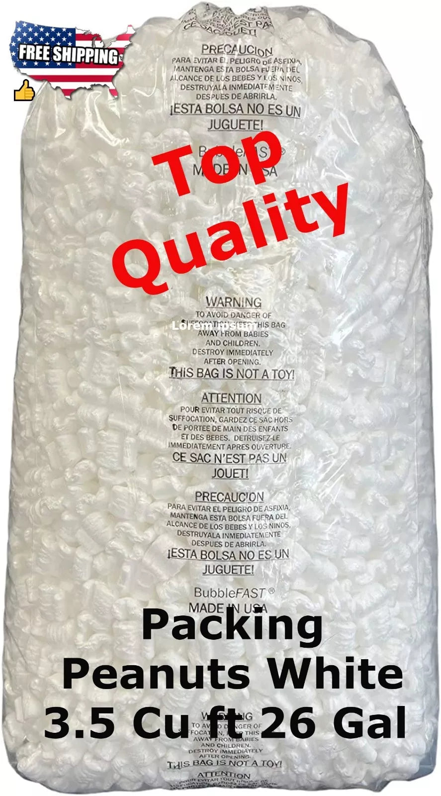 Packing Peanuts White 3.5 Cu ft Foam Peanuts for Shipping Protect Peanuts Pack